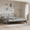 Cadre de lit métal sans matelas avec tête de lit noir 193x203cm 