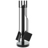 Set d’outils de cheminée 5 pcs 18x56 cm acier 