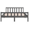 Cadre de lit sans matelas gris bois massif 