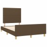 Cadre de lit sans matelas marron foncé 120x190 cm tissu 