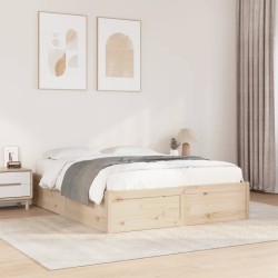 Cadre de lit sans matelas 150x200 cm bois de pin massif 