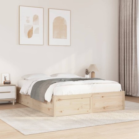 Cadre de lit sans matelas 150x200 cm bois de pin massif 