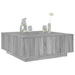 Table basse sonoma gris 100x100x40 cm bois d'ingénierie 