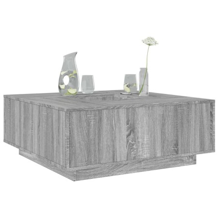 Table basse sonoma gris 100x100x40 cm bois d'ingénierie 