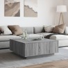 Table basse sonoma gris 100x100x40 cm bois d'ingénierie 