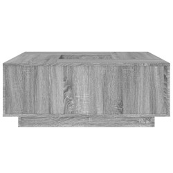 Table basse sonoma gris 100x100x40 cm bois d'ingénierie 