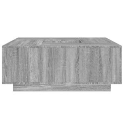 Table basse sonoma gris 100x100x40 cm bois d'ingénierie 