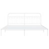 Cadre de lit métal sans matelas et tête de lit blanc 193x203 cm 