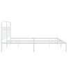 Cadre de lit métal sans matelas et tête de lit blanc 193x203 cm 