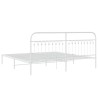 Cadre de lit métal sans matelas et tête de lit blanc 193x203 cm 