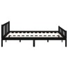 Cadre de lit sans matelas noir bois massif 