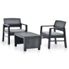Salon de jardin 3 pcs Plastique Anthracite 