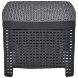 Salon de jardin 3 pcs Plastique Anthracite 