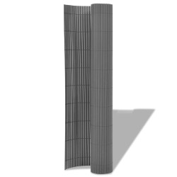 Clôture de jardin double face PVC 150x300 cm gris 