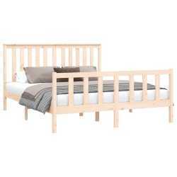 Cadre de lit sans matelas 150x200 cm bois massif de pin 