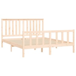 Cadre de lit sans matelas 150x200 cm bois massif de pin 