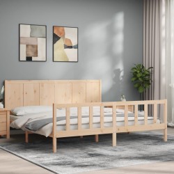 Cadre de lit sans matelas 200x200 cm bois massif de pin 