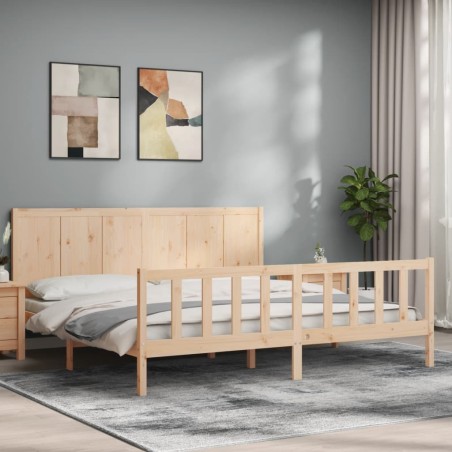 Cadre de lit sans matelas 200x200 cm bois massif de pin 