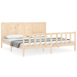 Cadre de lit sans matelas 200x200 cm bois massif de pin 