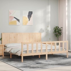 Cadre de lit sans matelas 200x200 cm bois massif de pin 