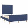 Cadre de lit sans matelas bleu 120x190 cm tissu 