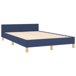 Cadre de lit sans matelas bleu 120x190 cm tissu 