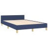 Cadre de lit sans matelas bleu 120x190 cm tissu 