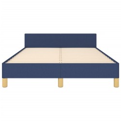 Cadre de lit sans matelas bleu 120x190 cm tissu 