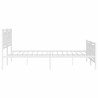 Cadre de lit métal sans matelas et pied de lit blanc 200x200 cm 
