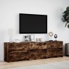 Meuble TV avec LED chêne fumé 180x34x50 cm bois d'ingénierie 
