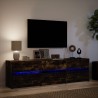 Meuble TV avec LED chêne fumé 180x34x50 cm bois d'ingénierie 