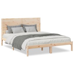 Cadre de lit extra long sans matelas 140x220 cm bois massif 