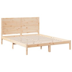 Cadre de lit extra long sans matelas 140x220 cm bois massif 