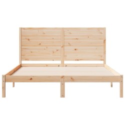 Cadre de lit extra long sans matelas 140x220 cm bois massif 