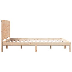Cadre de lit extra long sans matelas 140x220 cm bois massif 