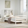 Lit bibliothèque sans matelas blanc 90x200cm bois de pin massif 