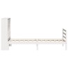 Lit bibliothèque sans matelas blanc 90x200cm bois de pin massif 