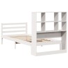 Lit bibliothèque sans matelas blanc 90x200cm bois de pin massif 