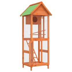 Maison à oiseaux marron 60x58,5x160 cm bois massif de pin 