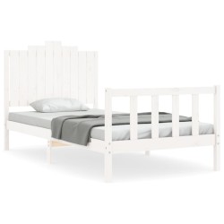 Cadre de lit sans matelas blanc 100x200 cm bois de pin massif 