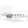 Cadre de lit sans matelas blanc 100x200 cm bois de pin massif 