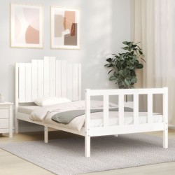 Cadre de lit sans matelas blanc 100x200 cm bois de pin massif 