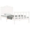 Cadre de lit sans matelas blanc 100x200 cm bois de pin massif 