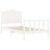 Cadre de lit sans matelas blanc 100x200 cm bois de pin massif 