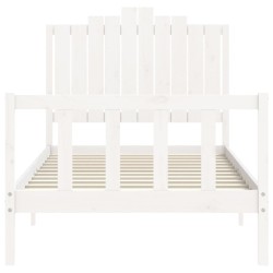 Cadre de lit sans matelas blanc 100x200 cm bois de pin massif 