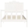 Cadre de lit sans matelas blanc 100x200 cm bois de pin massif 