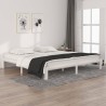 Cadre de lit sans matelas blanc bois massif de pin 200x200 cm 