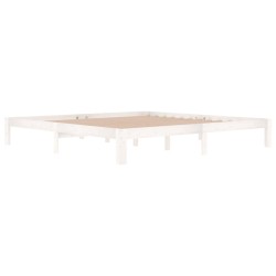 Cadre de lit sans matelas blanc bois massif de pin 200x200 cm 