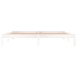 Cadre de lit sans matelas blanc bois massif de pin 200x200 cm 