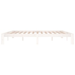 Cadre de lit sans matelas blanc bois massif de pin 200x200 cm 